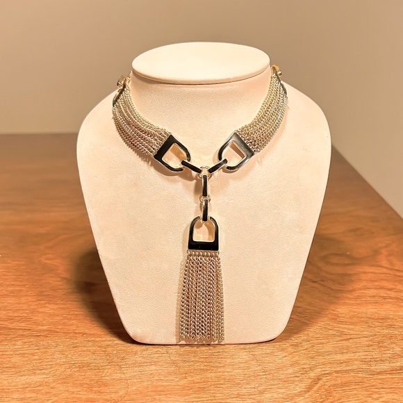 BCBGMaxAzria Jewelry - BCBG Multi Chain Fringe and Enamel Necklace